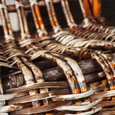 old wicker chair closeup