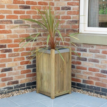 slender high wooden planter box